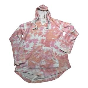 Southern Spirit Tie Dye Hoodie Pink Orange White Pullover Long Sleeve Women S